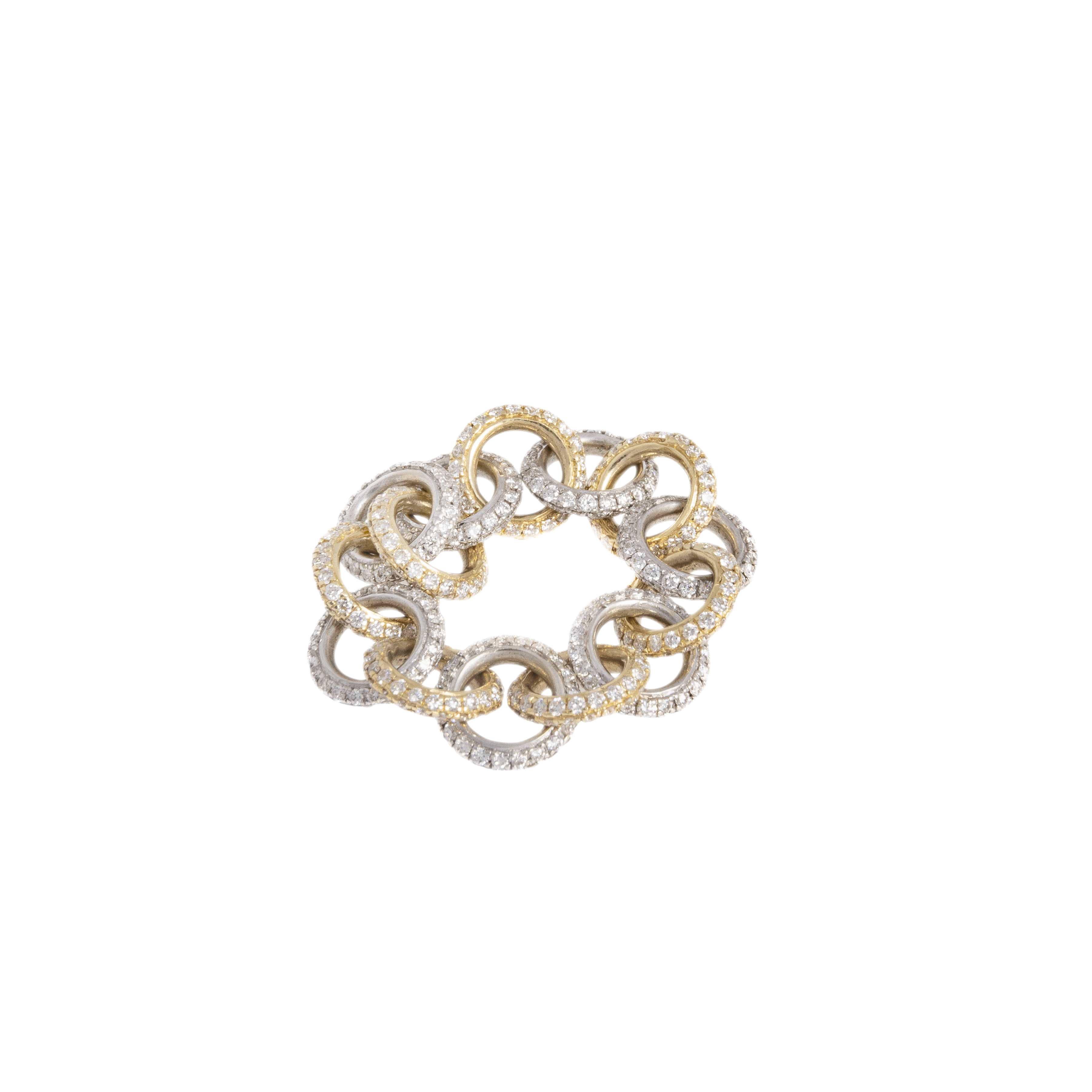 Diamond Chain Mixed Gold Ring
