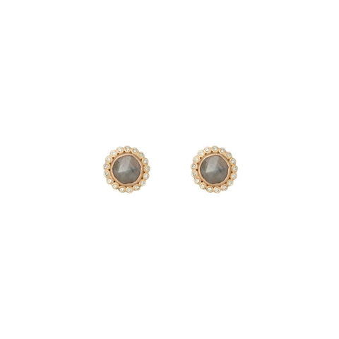 Yellow Gold & Diamond Small Rings of Saturn Earrings