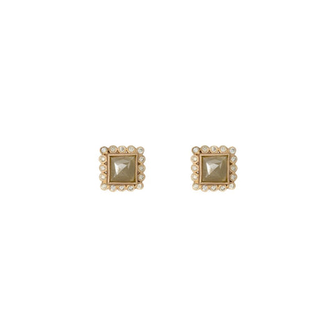 Yellow Gold & Diamond Small Rings of Saturn Earrings