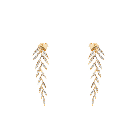 White Gold & Diamond Linear Luster Earrings