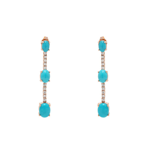 Turquoise Tonic & Rose Gold Earrings I