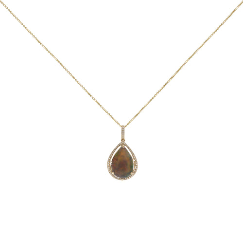 Earthbound Teardrop Opal & Diamond Necklace