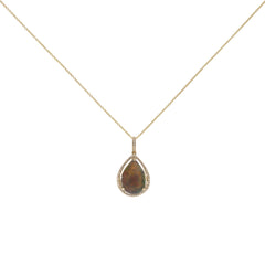 Earthbound Teardrop Opal & Diamond Necklace