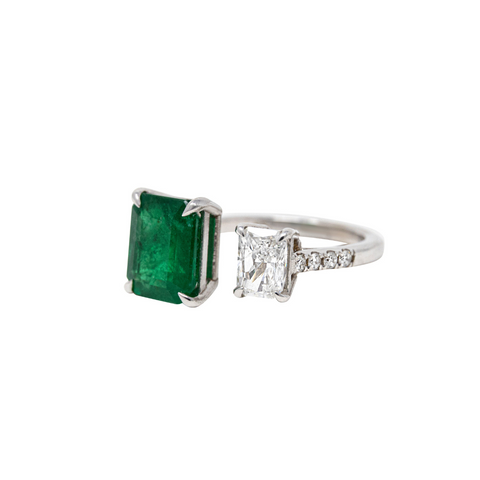 Opulent Forest Opal & Diamond Ring