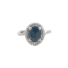 Sacred Oasis Opal & Diamond Ring