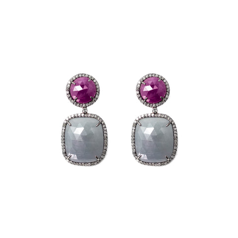 Sapphire & Diamond Raindrop Earrings