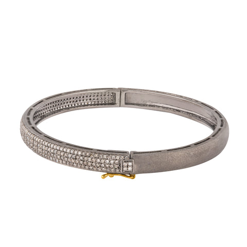 Diamond & Gold Trim Link Bracelet