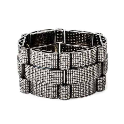 Modern Lattice Diamond Wrap Bracelet
