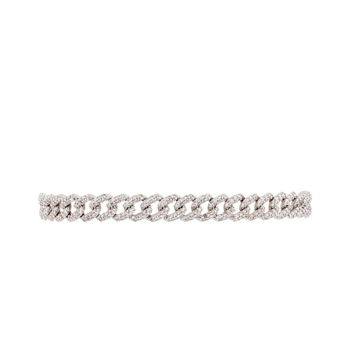 White Gold & Diamond Petite Braided Link Bracelet