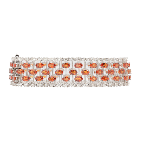 Orange Sapphire & Diamond Bold Brava Bracelet