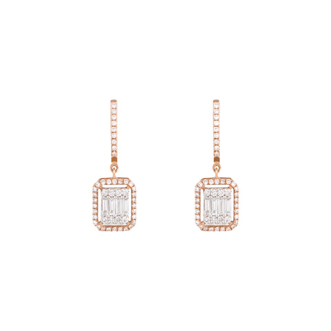 Champagne Diamond Square Earrings