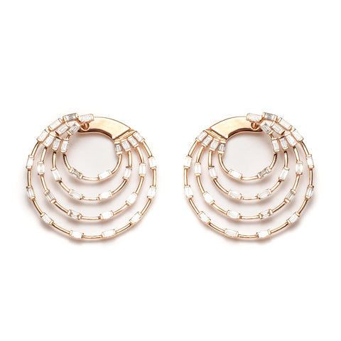 Sapphire & Diamond Deco Dangle Earrings