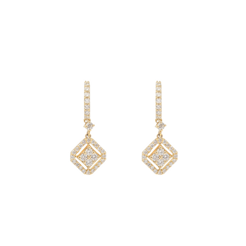 Yellow Gold & Diamond Filled Square