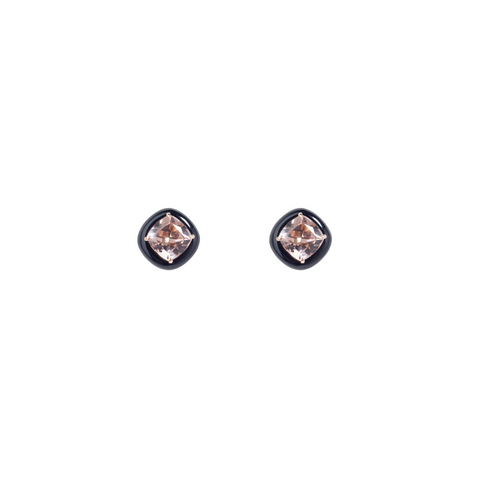 Copper Turquoise & Diamond Hera Halo Earrings