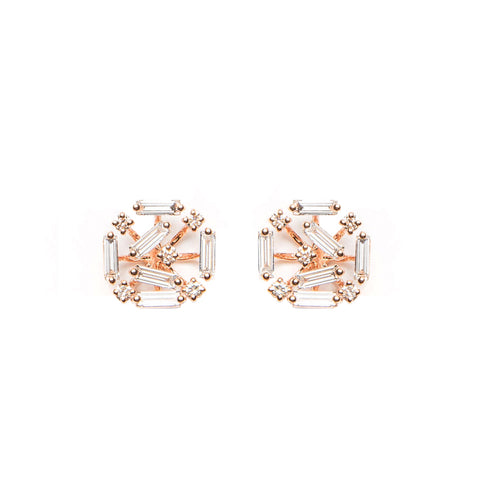 Champagne Diamond Square Earrings