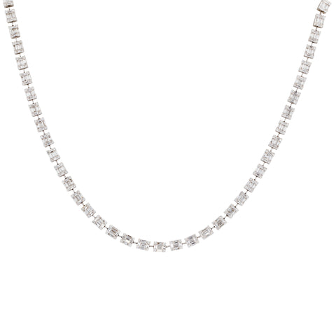 White & Grey Diamond Necklace