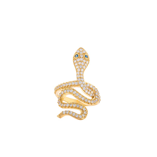 Yellow Gold Coiled Serpent Ring