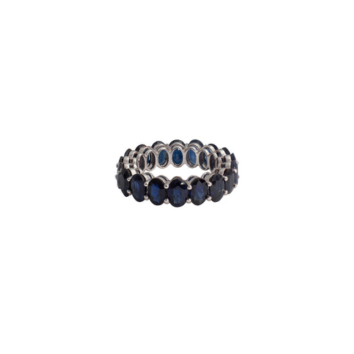 Deep Night Oval Sapphire Ring