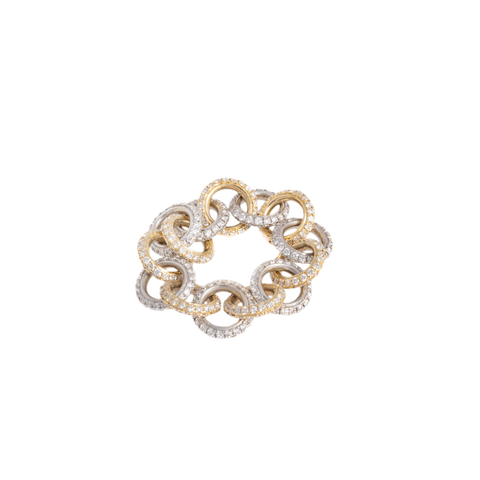 White Gold & Diamond Braided Link Ring